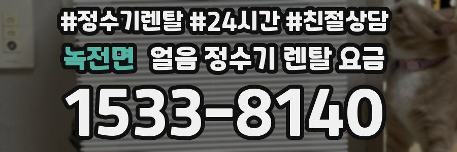 녹전면 얼음 정수기 렌탈 요금