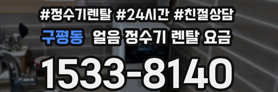 구평동 얼음 정수기 렌탈 요금
