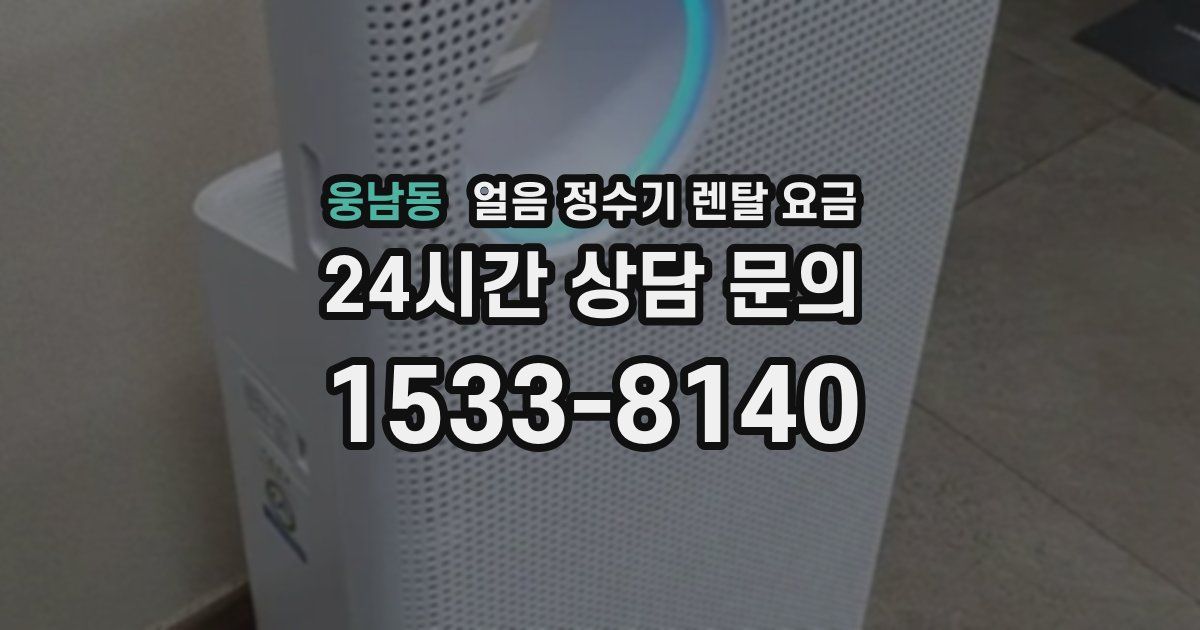 웅남동 얼음 정수기 렌탈 요금