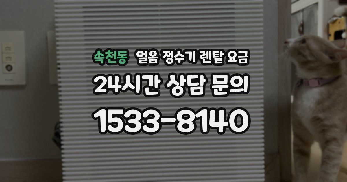 속천동 얼음 정수기 렌탈 요금