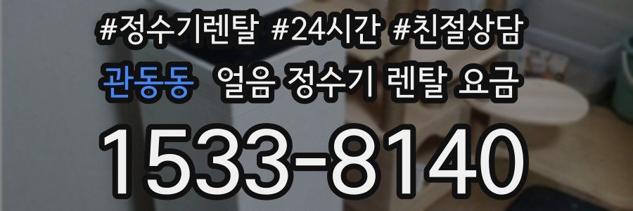 관동동 얼음 정수기 렌탈 요금