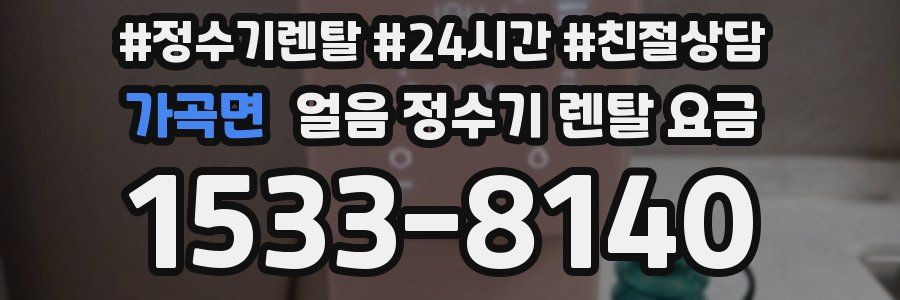 가곡면 얼음 정수기 렌탈 요금