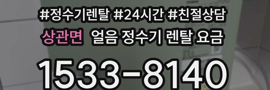 상관면 얼음 정수기 렌탈 요금