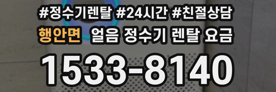 행안면 얼음 정수기 렌탈 요금