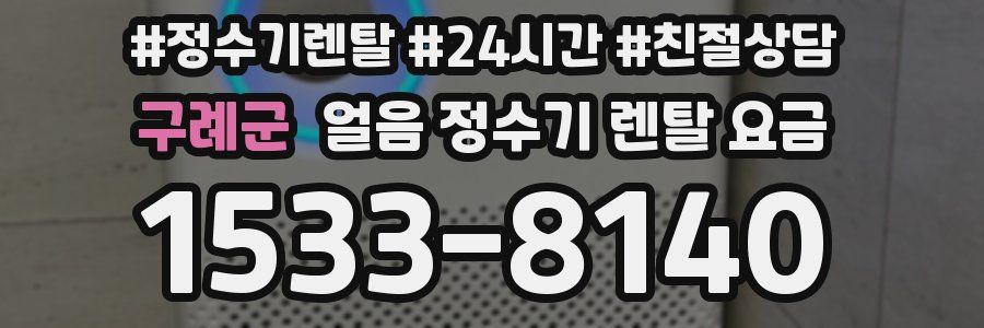 구례군 얼음 정수기 렌탈 요금