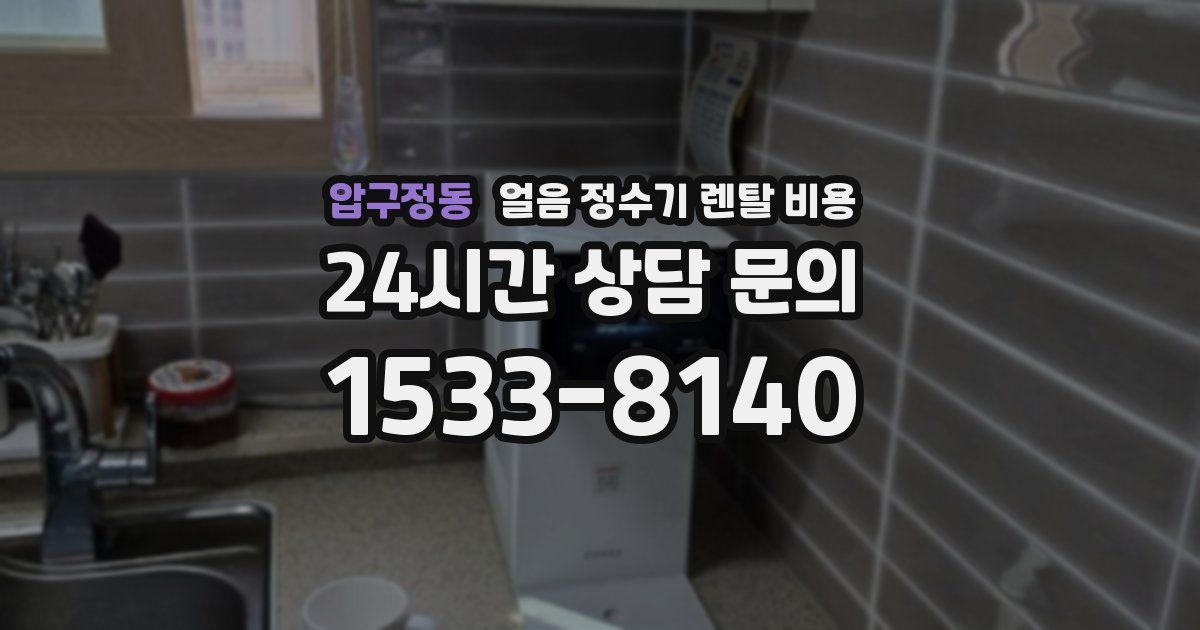 압구정동 얼음 정수기 렌탈 비용