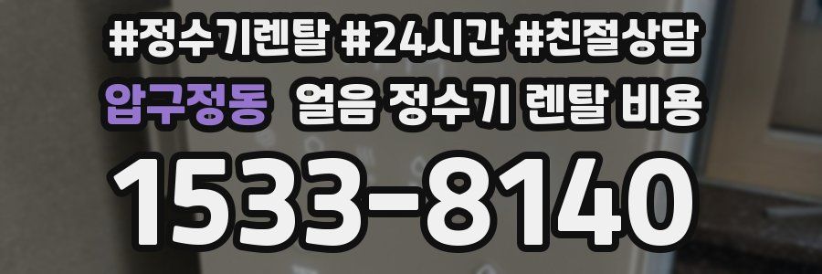 압구정동 얼음 정수기 렌탈 비용