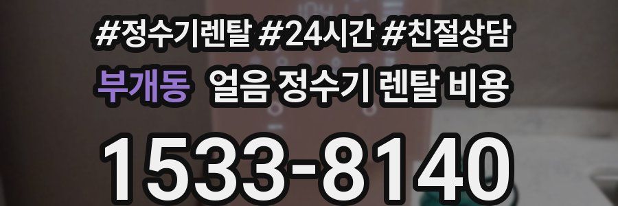 부개동 얼음 정수기 렌탈 비용