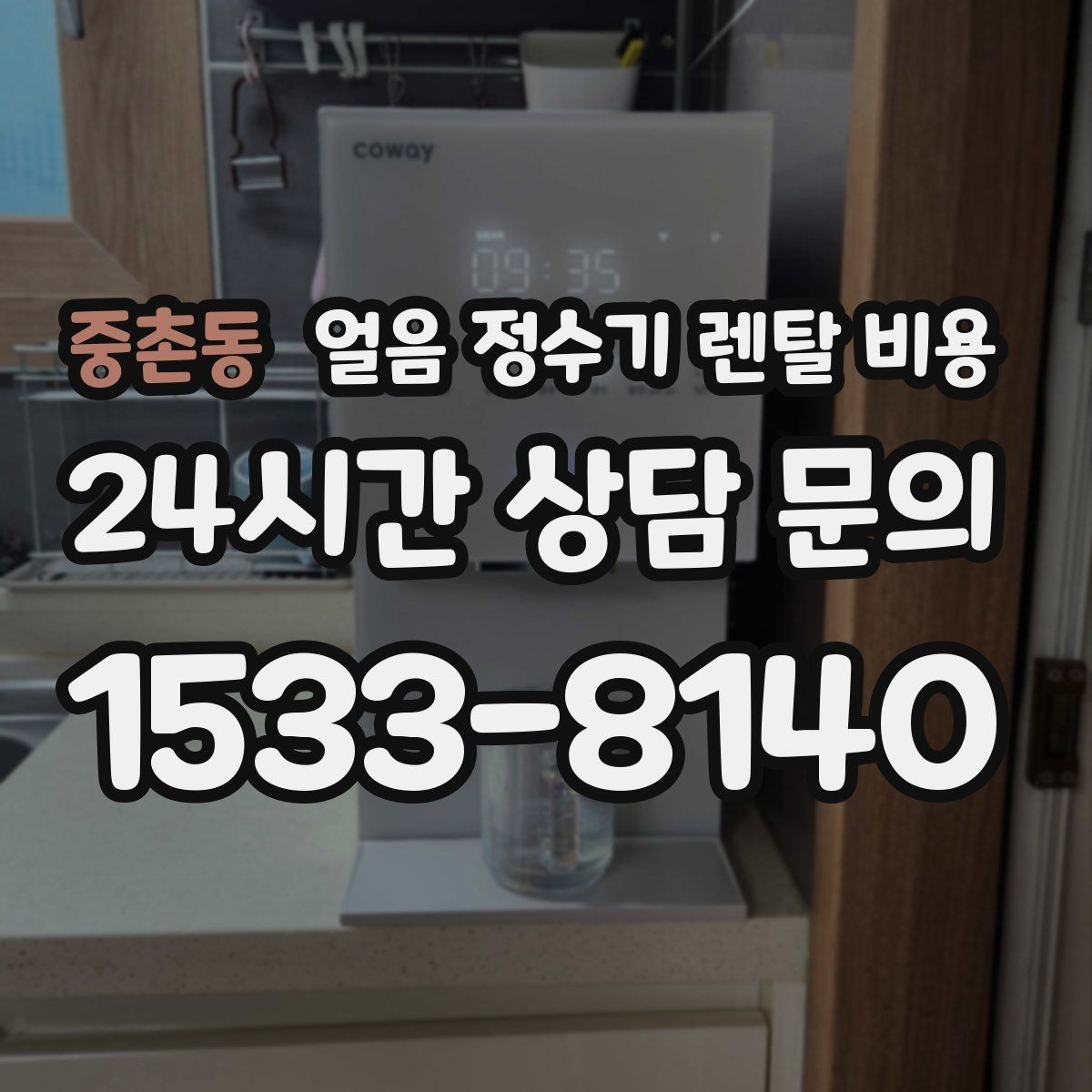 중촌동 얼음 정수기 렌탈 비용 싱크대형과 스탠드형 비교