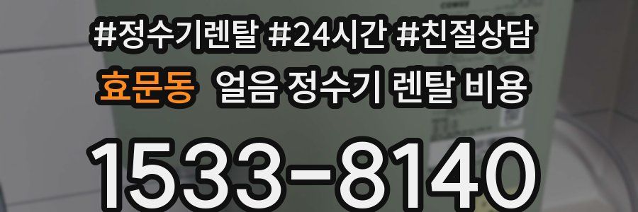 효문동 얼음 정수기 렌탈 비용