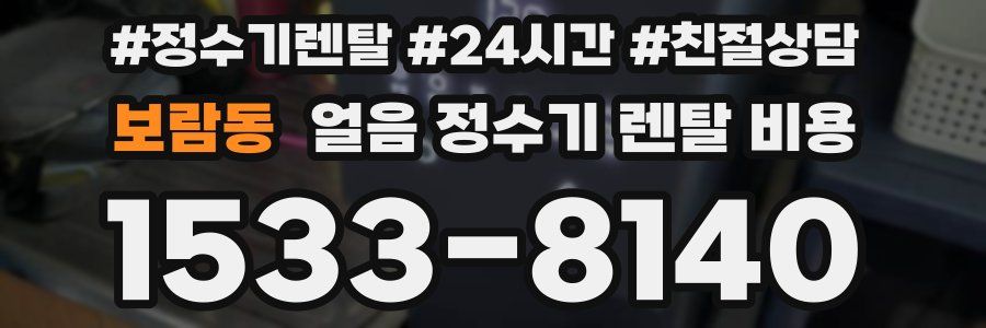보람동 얼음 정수기 렌탈 비용
