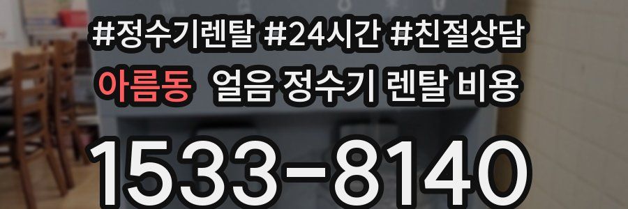 아름동 얼음 정수기 렌탈 비용