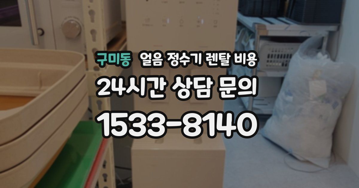 구미동 얼음 정수기 렌탈 비용