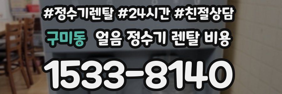 구미동 얼음 정수기 렌탈 비용