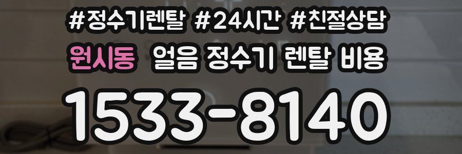 원시동 얼음 정수기 렌탈 비용