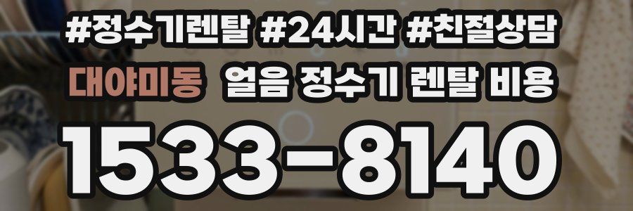 대야미동 얼음 정수기 렌탈 비용