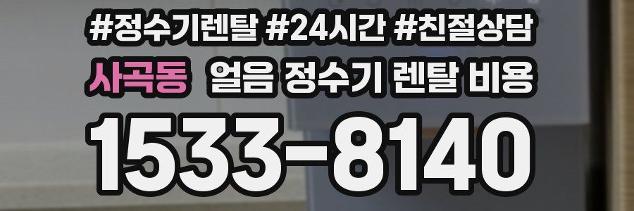 사곡동 얼음 정수기 렌탈 비용