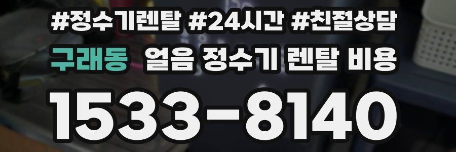 구래동 얼음 정수기 렌탈 비용