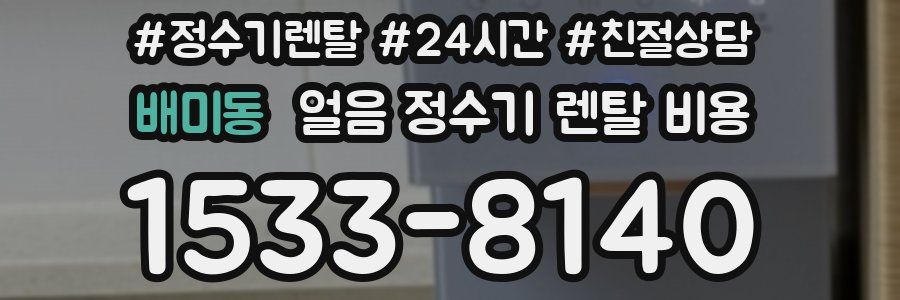 배미동 얼음 정수기 렌탈 비용