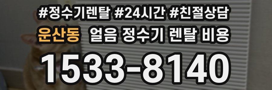 운산동 얼음 정수기 렌탈 비용