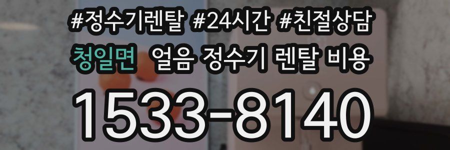 청일면 얼음 정수기 렌탈 비용