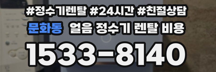 문화동 얼음 정수기 렌탈 비용