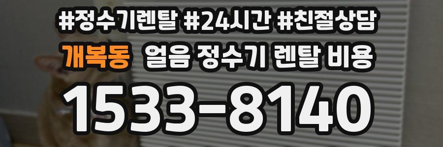 개복동 얼음 정수기 렌탈 비용