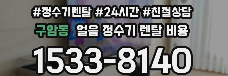 구암동 얼음 정수기 렌탈 비용