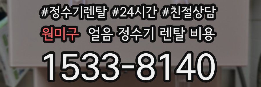 원미구 얼음 정수기 렌탈 비용