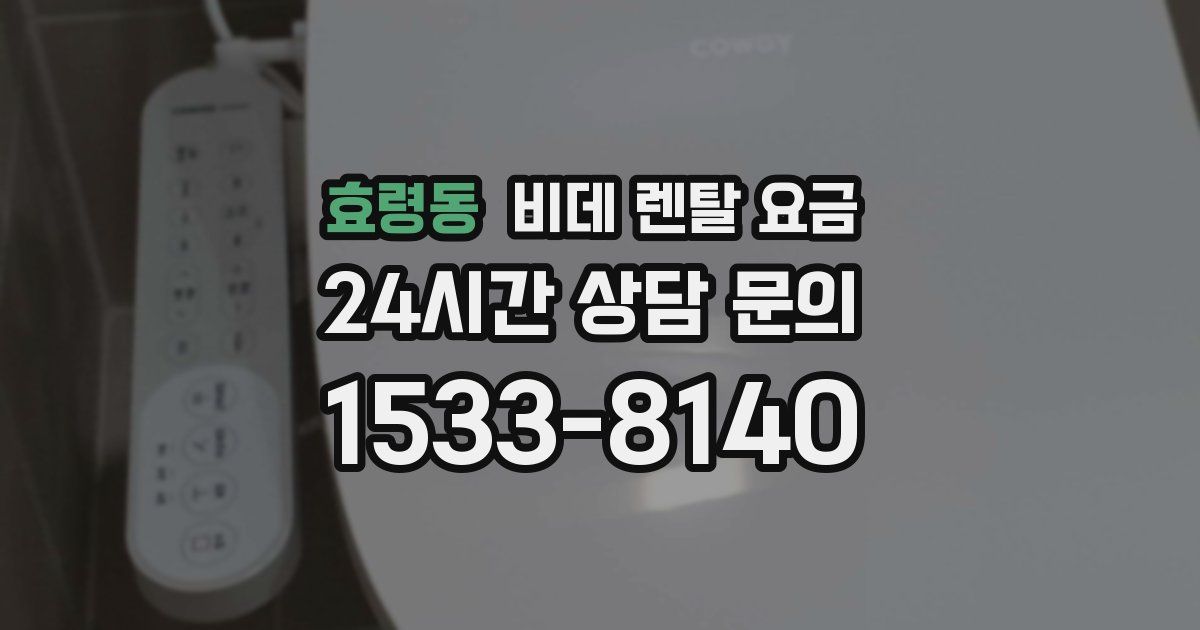 효령동 비데 렌탈 요금