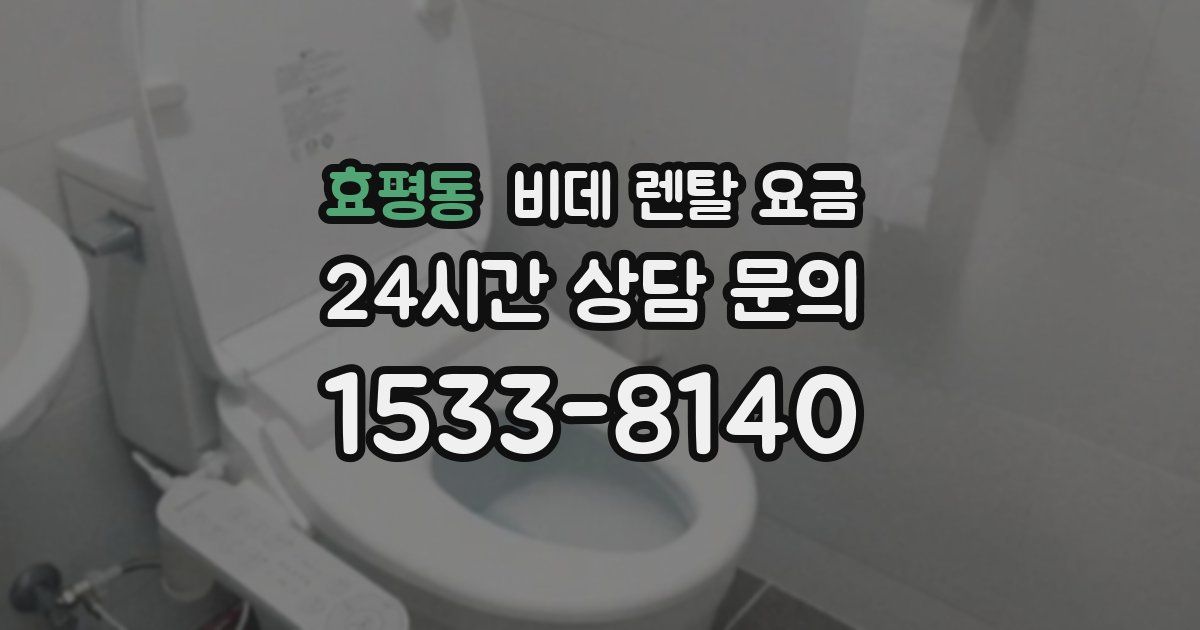 효평동 비데 렌탈 요금