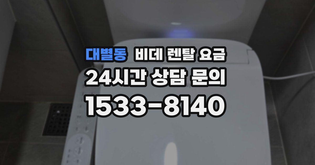 대별동 비데 렌탈 요금