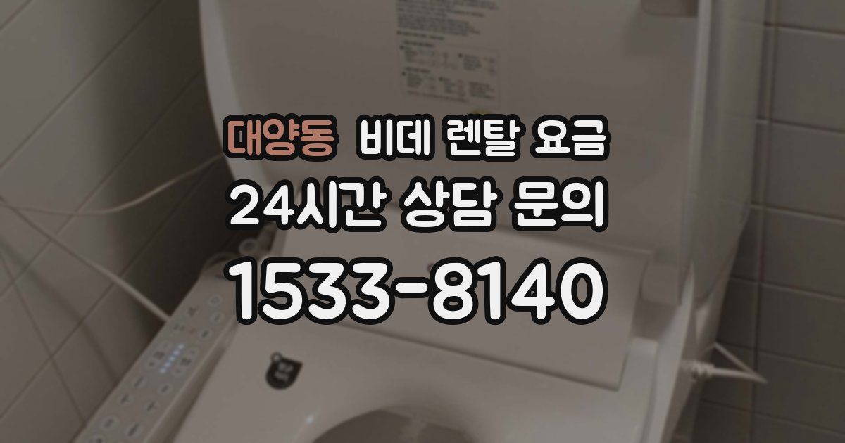 대양동 비데 렌탈 요금