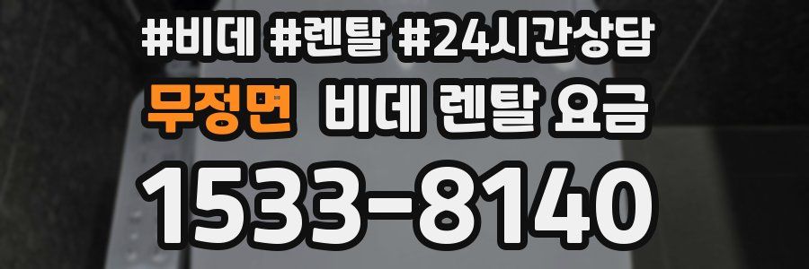 무정면 비데 렌탈 요금