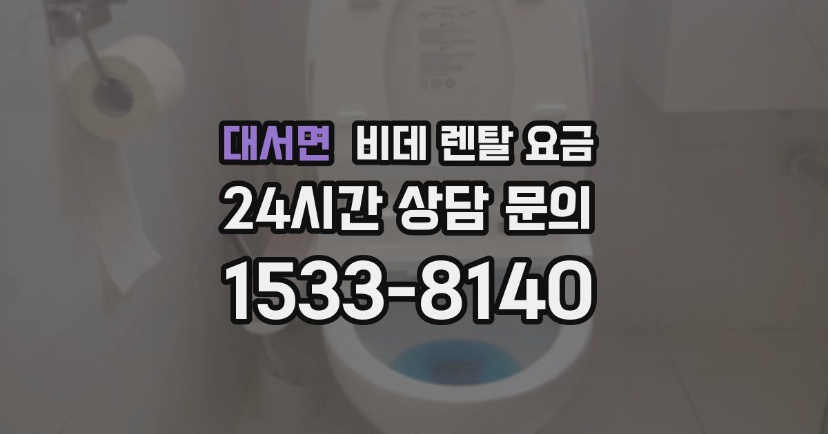 대서면 비데 렌탈 요금