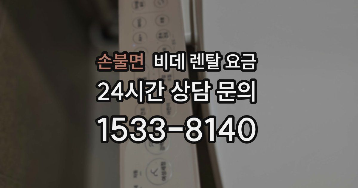 손불면 비데 렌탈 요금
