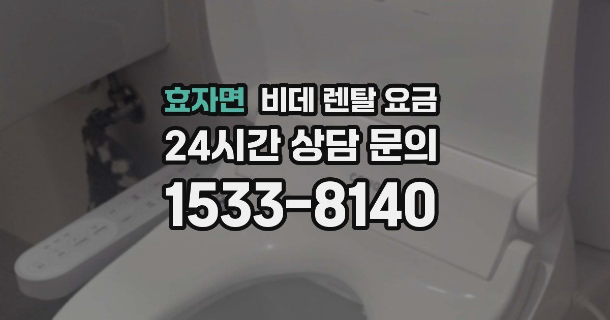 효자면 비데 렌탈 요금