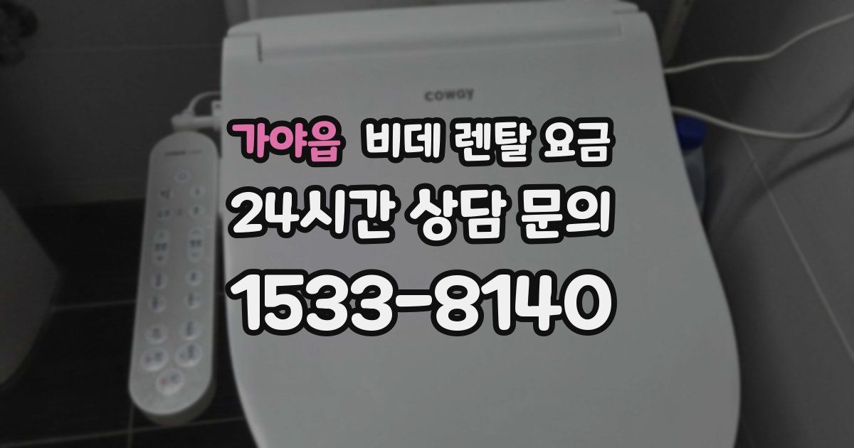 가야읍 비데 렌탈 요금