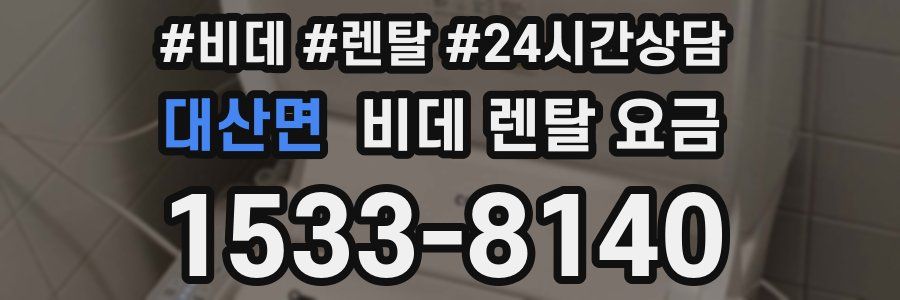 대산면 비데 렌탈 요금