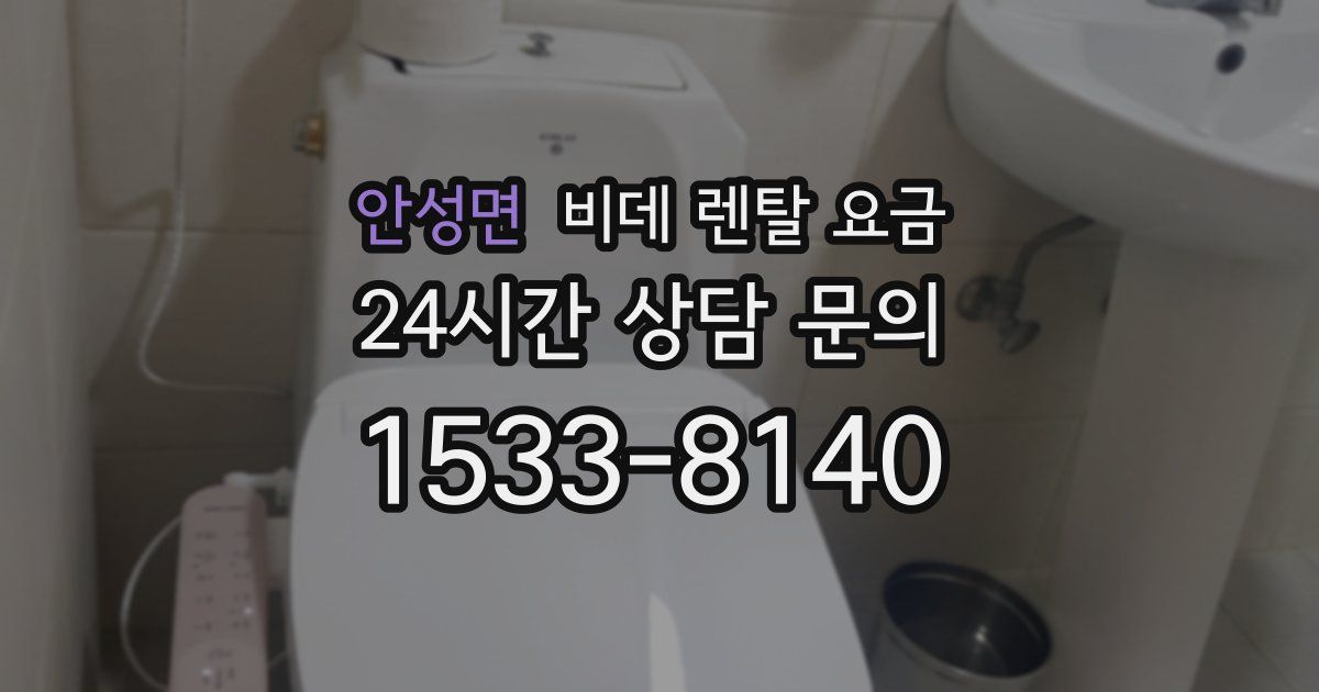 안성면 비데 렌탈 요금