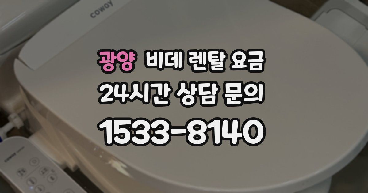 광양 비데 렌탈 요금