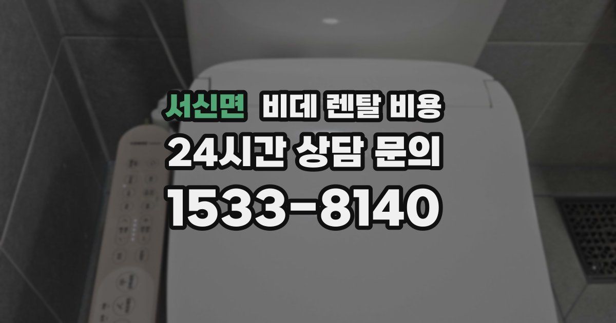 서신면 비데 렌탈 비용