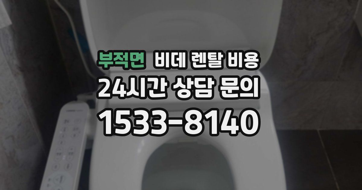 부적면 비데 렌탈 비용