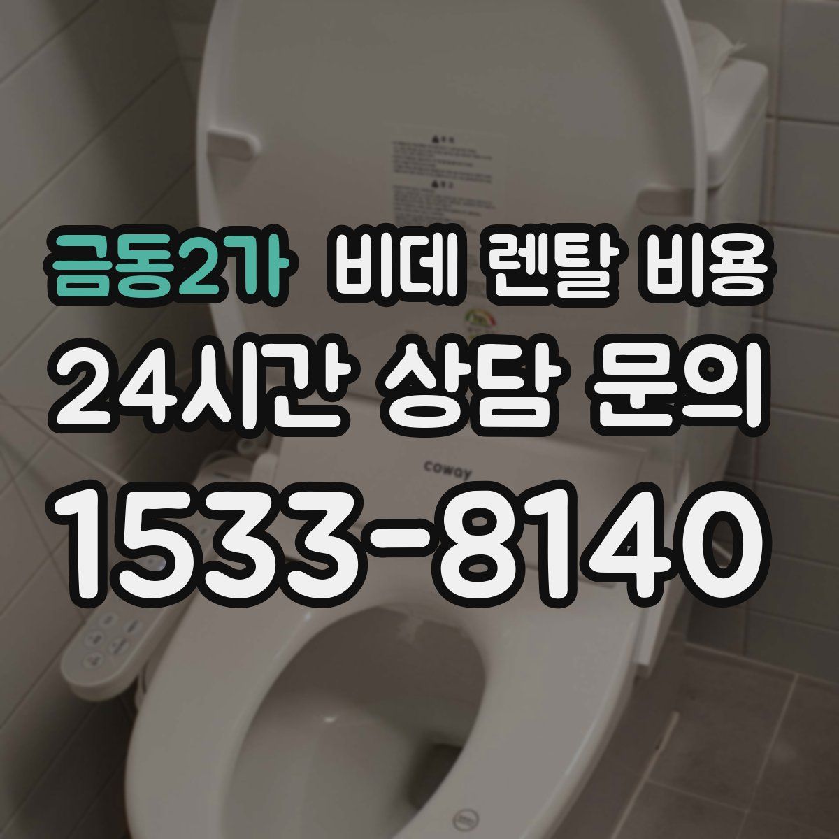 금동2가 비데 렌탈 비용