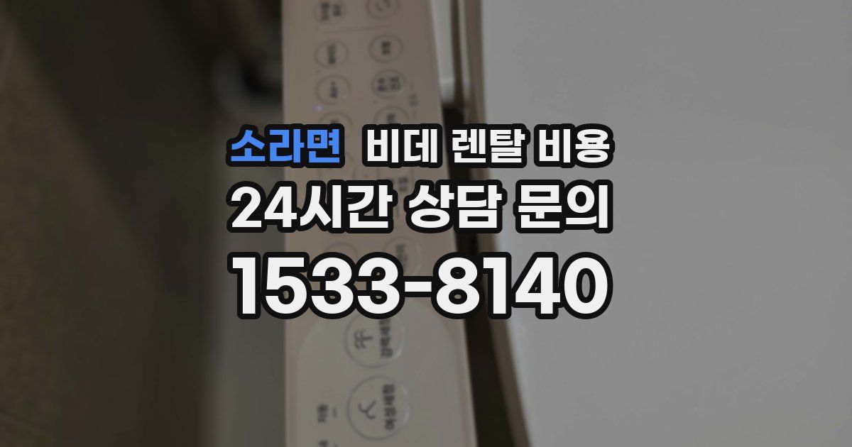소라면 비데 렌탈 비용
