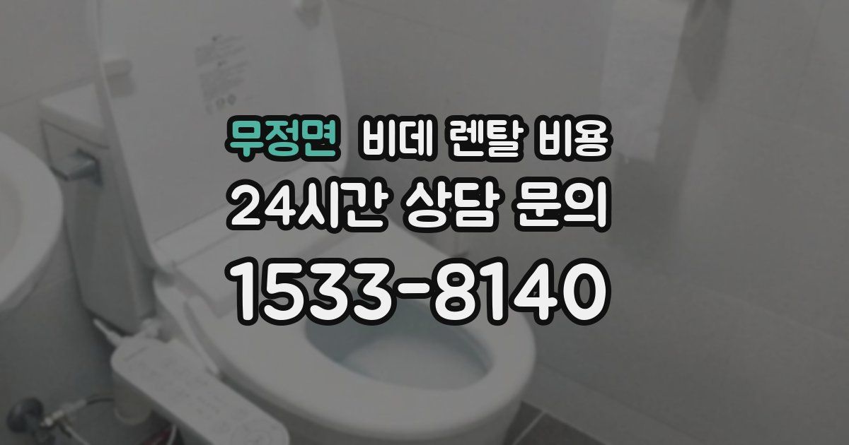무정면 비데 렌탈 비용