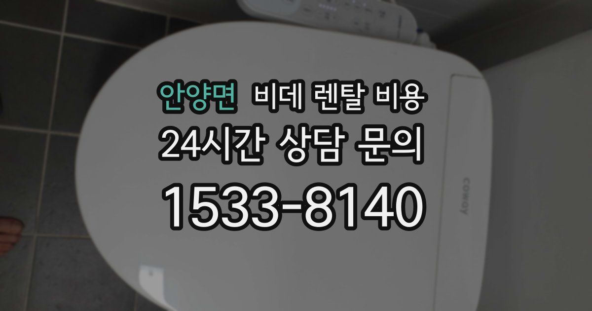 안양면 비데 렌탈 비용