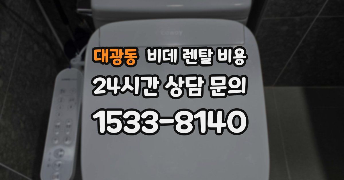 대광동 비데 렌탈 비용