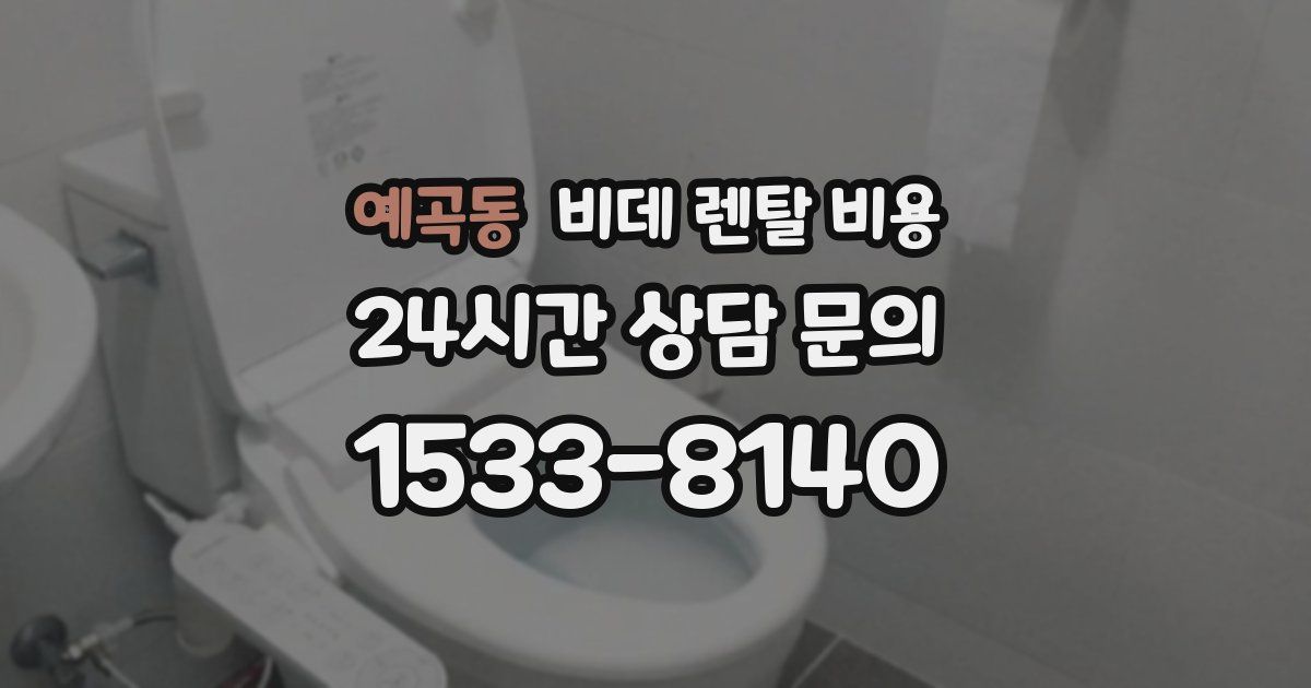 예곡동 비데 렌탈 비용