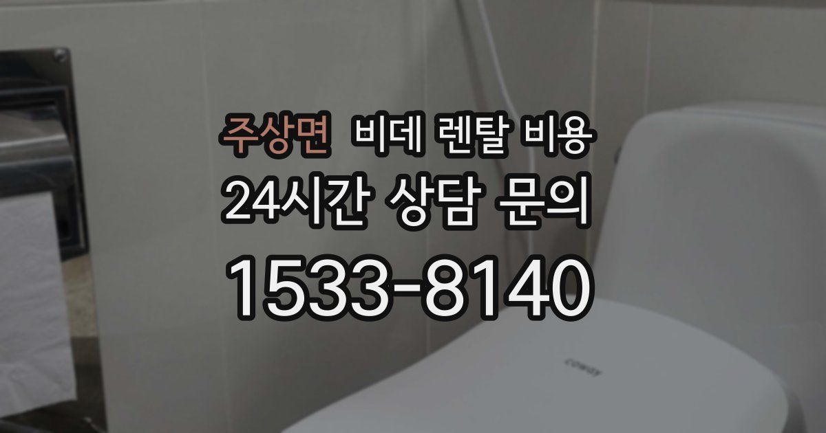 주상면 비데 렌탈 비용